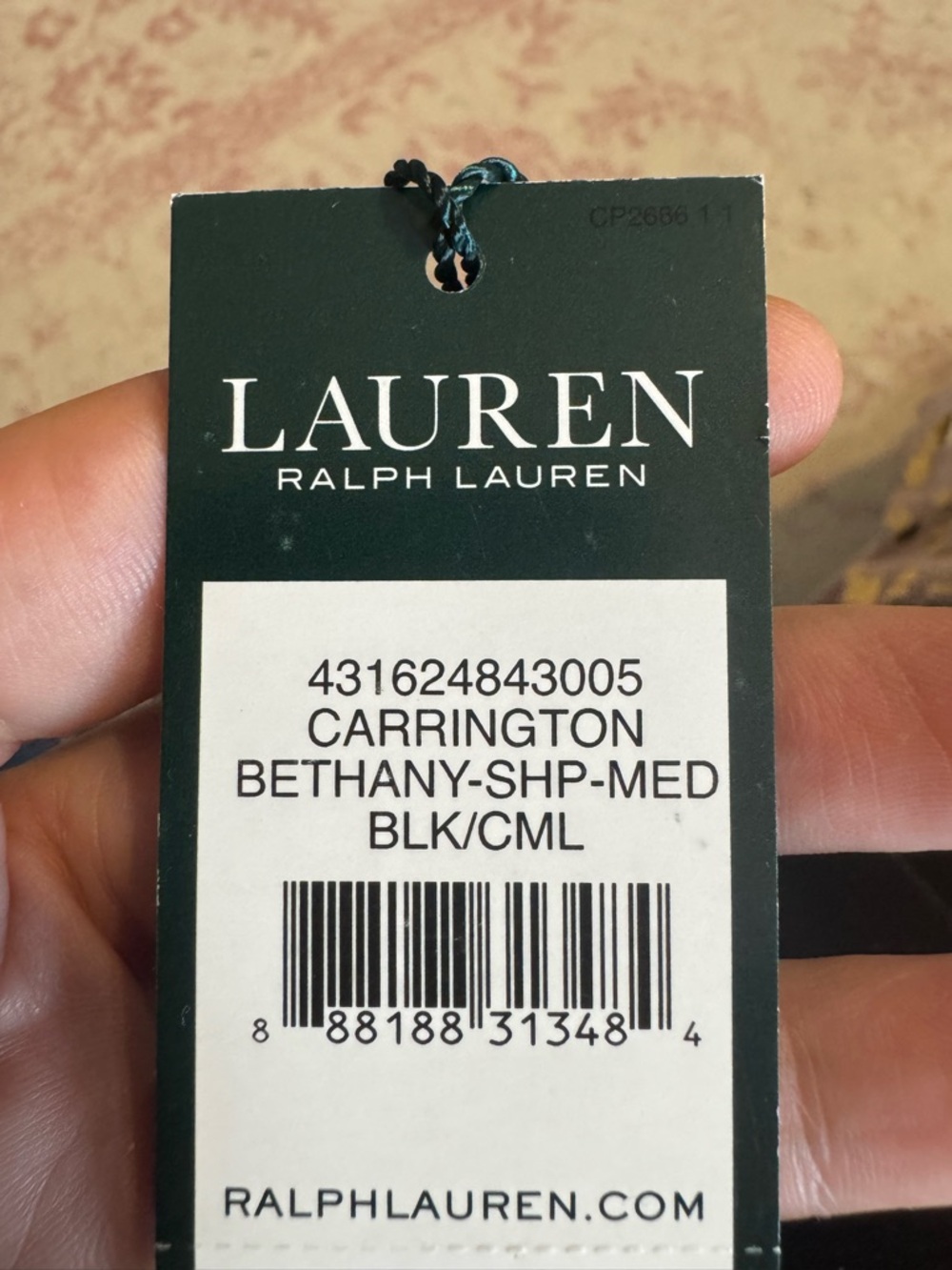 Lauren, Ralph Lauren, black /camel tote bag with gold logo with original tag - Picture 8 of 8